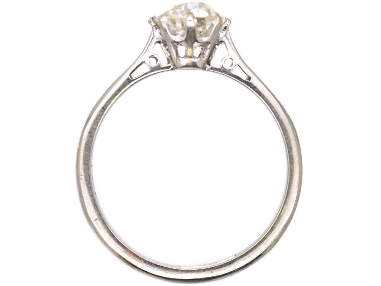 Early 20th Century 18ct White Gold & Platinum Solitaire Diamond Ring
