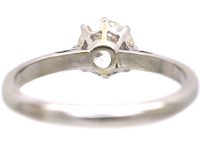 Early 20th Century 18ct White Gold & Platinum Solitaire Diamond Ring