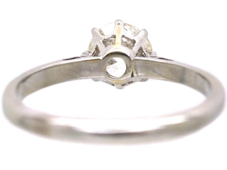 Early 20th Century 18ct White Gold & Platinum Solitaire Diamond Ring