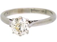 Early 20th Century 18ct White Gold & Platinum Solitaire Diamond Ring