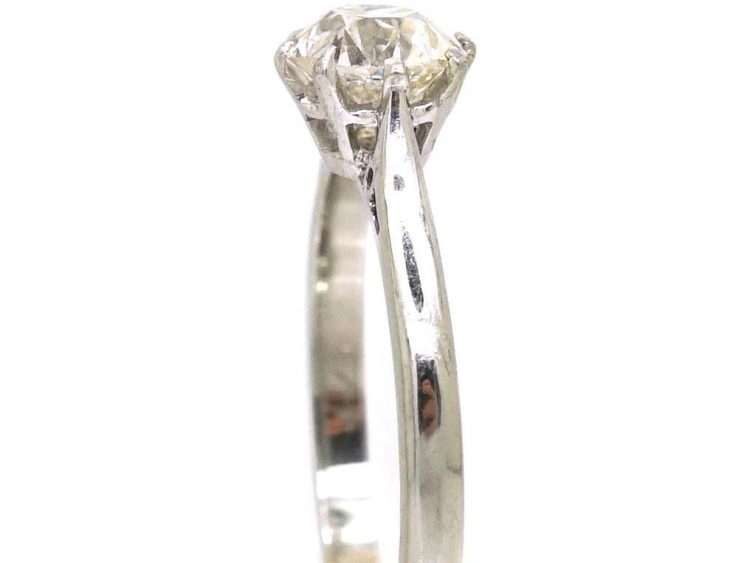 Early 20th Century 18ct White Gold & Platinum Solitaire Diamond Ring