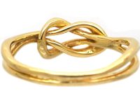 Mid 20th Century 18ct Gold Lover's Knot Ring set with Diamonds
