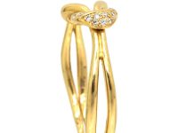 Mid 20th Century 18ct Gold Lover's Knot Ring set with Diamonds