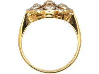 Edwardian 18ct Gold & Diamond Open Work Cluster Ring