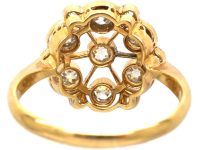 Edwardian 18ct Gold & Diamond Open Work Cluster Ring