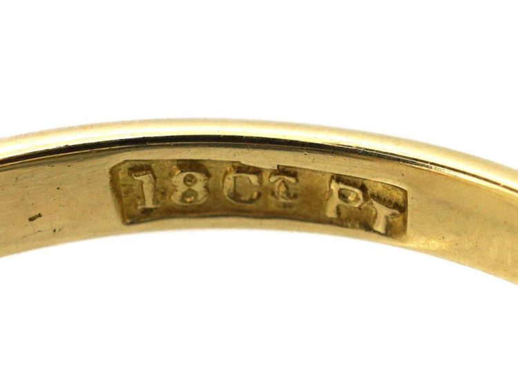 Art Nouveau 18ct Gold & Platinum, Diamond Solitaire Twist Ring