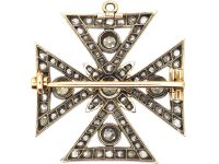 Georgian Maltese Cross Brooch/ Pendant set with Diamonds
