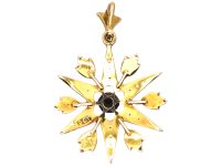 Edwardian 9ct Gold Star Pendant set with Turquoise & Natural Split Pearls