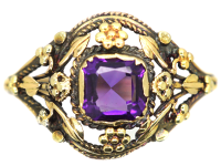 Arts & Crafts 15ct Gold Ring set with an Amethyst Attributed to Gaskin