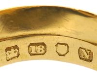 Victorian 18ct Gold Double Snake Ring set with a Sapphire & Diamond