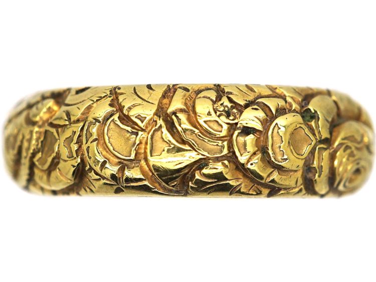 Georgian 18ct Gold Repousse Wedding Ring