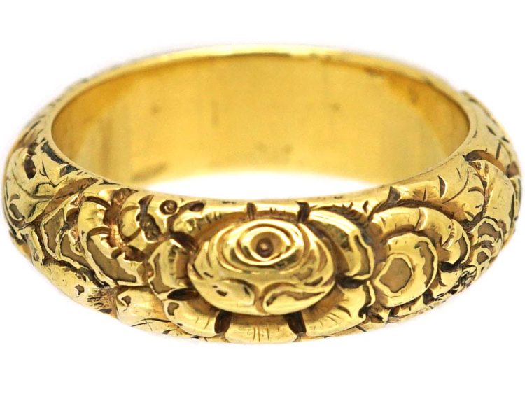 Georgian 18ct Gold Repousse Wedding Ring