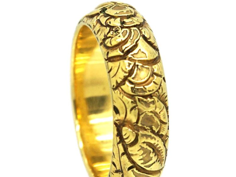 Georgian 18ct Gold Repousse Wedding Ring