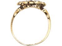 Victorian 18ct Gold Double Heart Ring set with Rubies & Diamonds