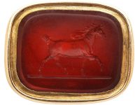 Georgian Gold Cased Seal with Carnelian Intaglio of a Horse