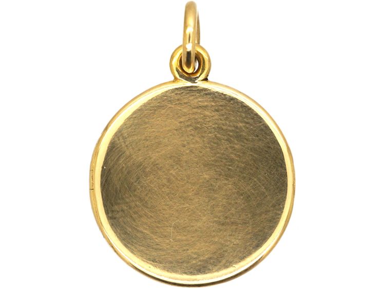 Edwardian 18ct Gold Slim Round Locket