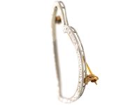 Edwardian Platinum Large Heart Shaped Brooch set with Diamonds