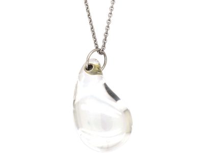 Tiffany & Co Rock Crystal TearDrop Pendant on Tiffany Platinum Chain