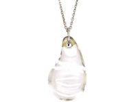 Tiffany & Co Rock Crystal TearDrop Pendant on Tiffany Platinum Chain