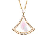 18ct Gold Diva's Dream Pendant set with Mother of Pearl & Diamonds by Bulgari