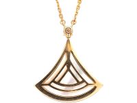 18ct Gold Diva's Dream Pendant set with Mother of Pearl & Diamonds by Bulgari