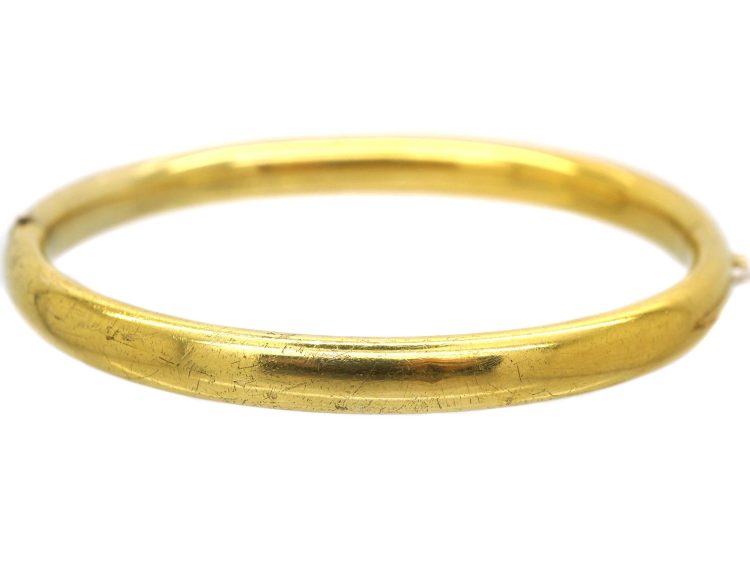 Edwardian 15ct Gold Plain Bangle