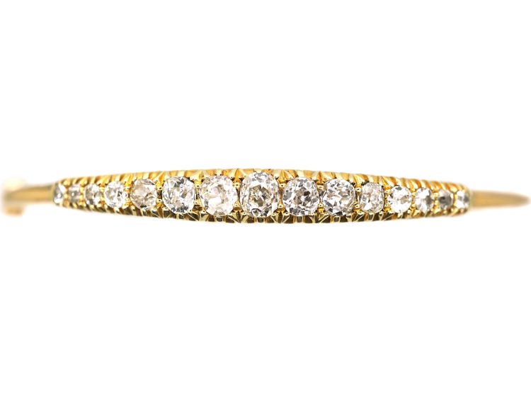 Edwardian 15ct Gold Bangle set with Diamonds