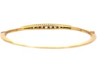 Edwardian 15ct Gold Bangle set with Diamonds
