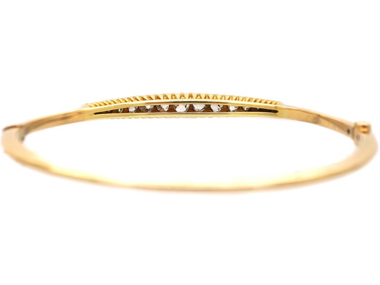 Edwardian 15ct Gold Bangle set with Diamonds