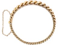 Edwardian 9ct Gold Curb Design Bangle