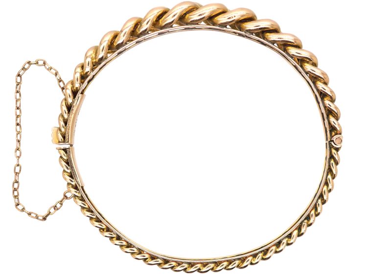 Edwardian 9ct Gold Curb Design Bangle