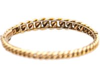 Edwardian 9ct Gold Curb Design Bangle