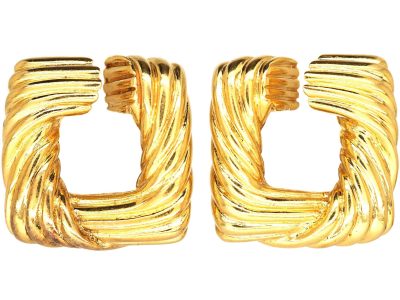 Vintage 18ct Gold Clip On Earrings by Hermes