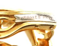 Vintage 18ct Gold Clip On Earrings by Hermes