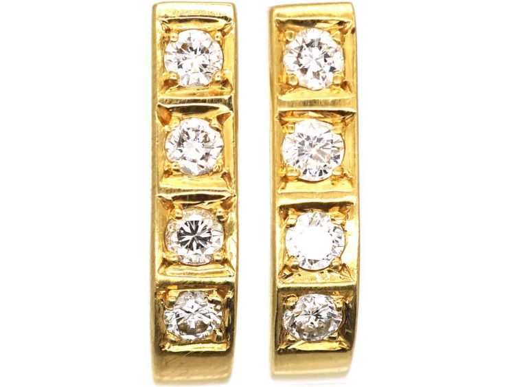 18ct Gold & Diamond Half Hoop Earrings