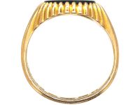 Victorian 18ct Gold Signet Ridged Design Ring set with a Bloodstone