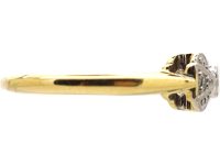 Art Deco 18ct Gold & Platinum Bow Ring set with Diamonds