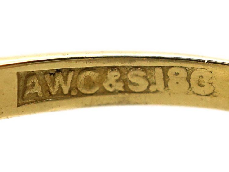 Art Deco 18ct Gold & Platinum Bow Ring set with Diamonds