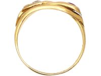 Victorian 18ct Gold Snake Ring set with a Ruby & a Diamond