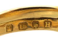 Victorian 18ct Gold Snake Ring set with a Ruby & a Diamond