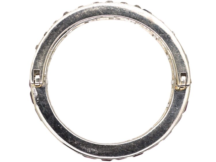 Art Deco 18ct White Gold Flip Over Ring set with Rubies, Sapphire & Diamonds