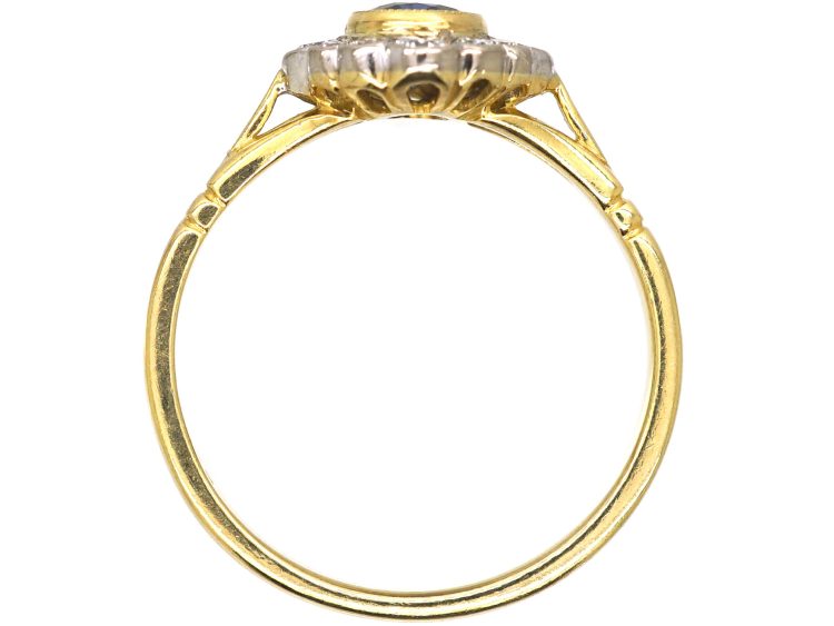 18ct Gold Sapphire & Diamond Cluster Ring