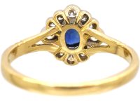 18ct Gold Sapphire & Diamond Cluster Ring