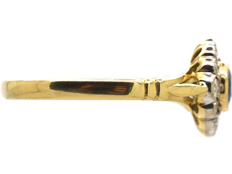 18ct Gold Sapphire & Diamond Cluster Ring