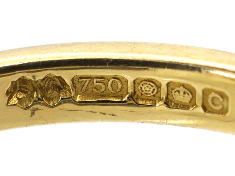 18ct Gold Sapphire & Diamond Cluster Ring