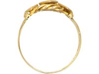 Edwardian 18ct Gold Lover's Knot Ring set with Three Diamonds
