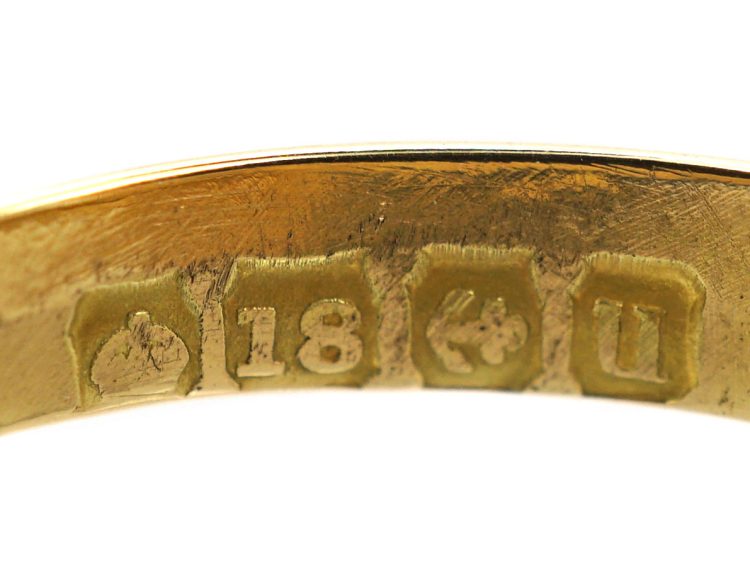 Edwardian 18ct Gold Lover's Knot Ring set with Three Diamonds