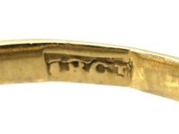 Edwardian 18ct Gold & Platinum, Three Stone Rectangular Cut Sapphire & Diamond Ring