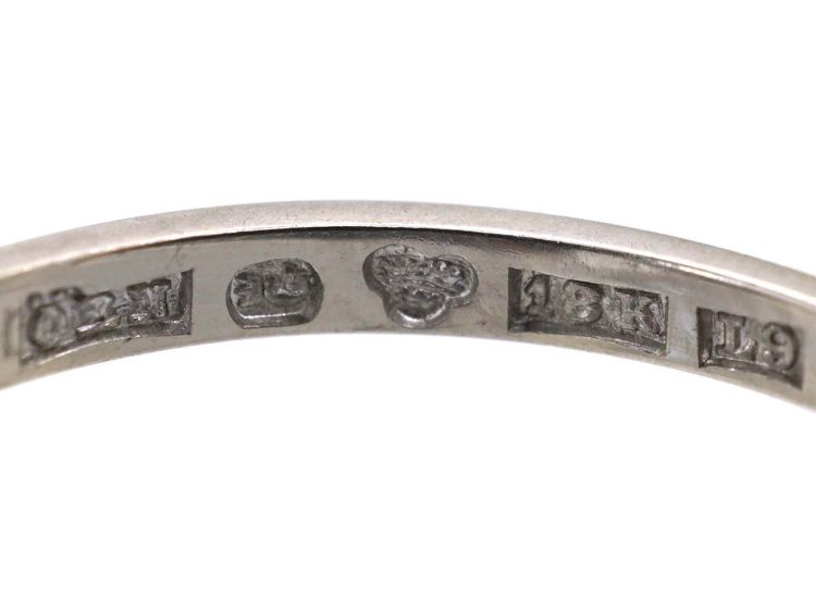 Early 20th Century 18ct White Gold, Sapphire & Diamond Oval Cluster Ring