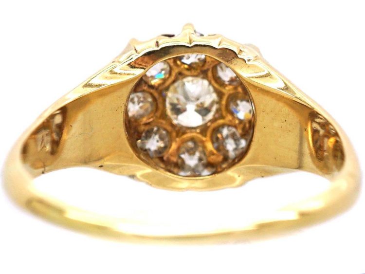 Edwardian 18ct Gold Diamond Cluster Ring